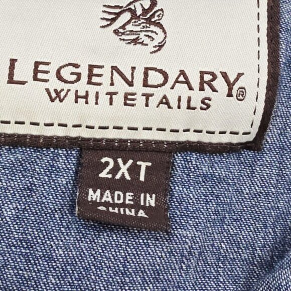 Legendary Whitetails Shirts Mens 2XL 2XT Blue Denim Plaid Western Lot of 2 Hunt - Picture 5 of 12